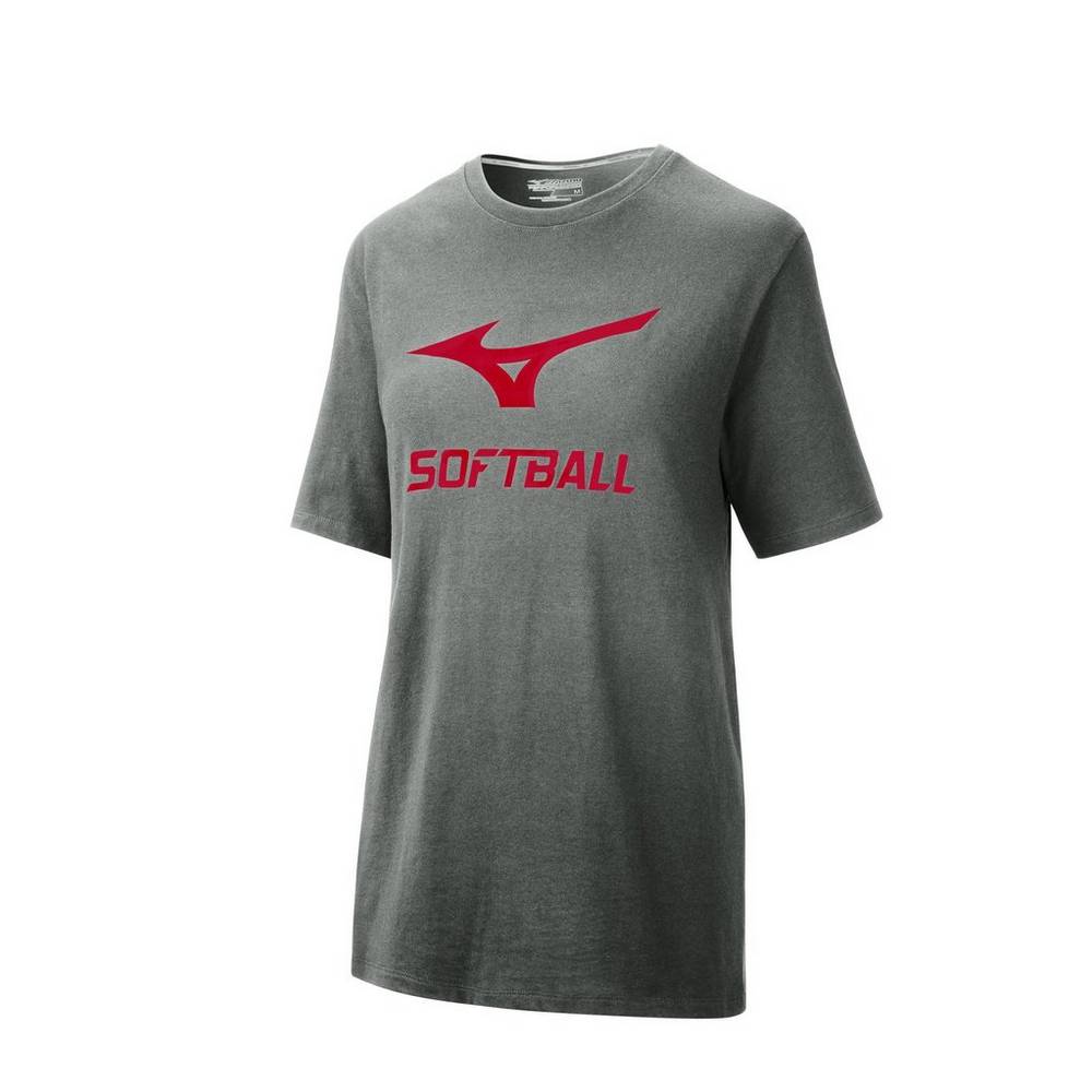 Camiseta Mizuno Softball Graphic - Mulher - Cinzentas - ROKPT8157